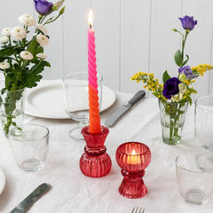 Rex London Double Ended Red Glass Candle Holder