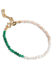 Enamel Copenhagen Bracelet - Gold, Green,Peach and Pearl