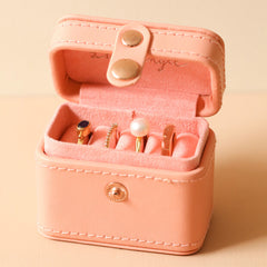 Lisa Angel Petite Travel Ring Box in Pink