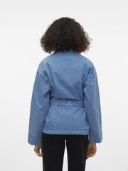 Vero Moda - Keely Belted Short Denim Kimono Jacket - Blue Denim