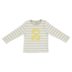 Bob & Blossom - Sand & White Striped Number 2 T-Shirt