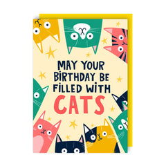 Lucy Maggie Designs May Your Birthday Be Filled With Cats Card
