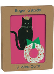Roger La Borde 8 Foiled Petite Cards - Cozy Cats