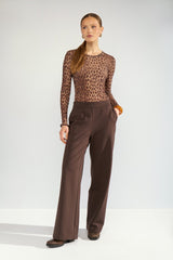 Numph Lionis Sheer Blouse - Tiger's Eye