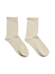 Pieces Sebby Long Glitter Socks - Birch/Gold