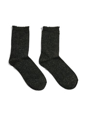 Pieces Glitter Long Socks - Black/Gold