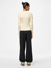 Pieces Crista Zip Knit Cardigan - Birch