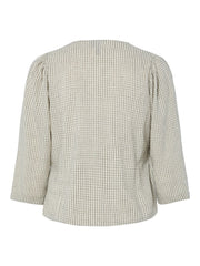 Pieces Pia Wrap Top - Birch & Black