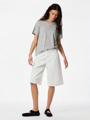 Pieces Denim Jorts - Bright White