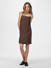 Pieces Pia Strap Short Dress - Coffee Quartz