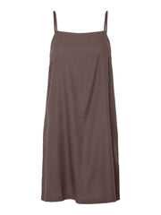 Pieces Pia Strap Short Dress - Coffee Quartz