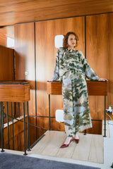 One Hundred Stars Rivers and Trees Natural Crepe Palazzo Pants