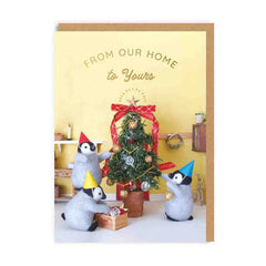 Ohh Deer - From Our Home To Yours Penguins Christmas Card