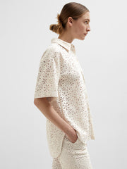 Selected Femme Karola Oversized Lace Shirt - Sandshell