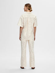 Selected Femme Karola Oversized Lace Shirt - Sandshell