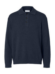 Selected Homme Jakob Organic Cotton Knit - Navy Blazer