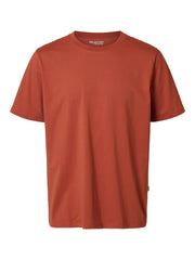 Selected Homme Haspen Organic Cotton T-Shirt - Etruscan Red