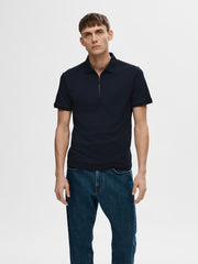 Selected Homme Fave Zip Polo - Sky Captain