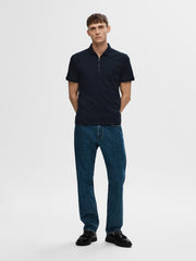 Selected Homme Fave Zip Polo - Sky Captain
