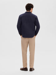 Selected Homme Loose Mason Twill Overshirt - Navy Blazer
