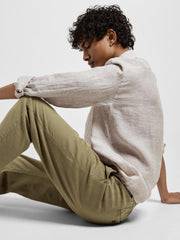 Selected Homme - Slim Tapered Brody Linen Pants - Burnt Olive