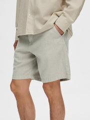 Selected Homme Regular Brody Linen Shorts- Vetiver