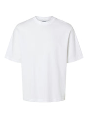 Selected Homme Loose Oscar O-Neck T-Shirt - Bright White