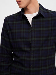 Selected Homme Slim Owen Flannel Shirt - Dark Navy/Squares