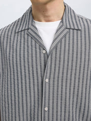 Selected Homme Seersucker Shirt - Sky Captain