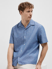 Selected Homme Relax Linen Shirt -Medium Blue Denim