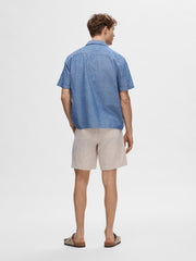 Selected Homme Relax Linen Shirt -Medium Blue Denim