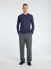 Selected Homme Tray Long Sleeve Merino Knit - Oceana Blue