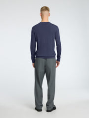 Selected Homme Tray Long Sleeve Merino Knit - Oceana Blue