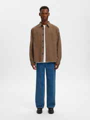 Selected Homme - Twill Overshirt in Chocolate Chip