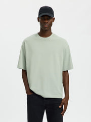 Selected Homme Organic Relax Aspen T-Shirt Aqua Grey