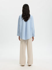 Selected Femme Linen Shirt - Dusty Blue Mix