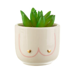 Sass & Belle Mini Girl Power Boobies White Planter