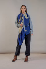 One Hundred Stars - Stork Royal Blue Wool Scarf