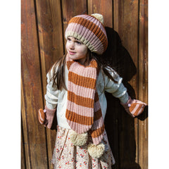 Rockahula Cosy Striped Knitted Gloves Pink 3-6