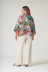 One Hundred Stars Tropicana Blue Kimono