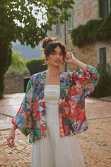 One Hundred Stars Tropicana Blue Kimono