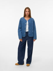 Vero Moda - Mera Quilted Jacket in Medium Blue Denim