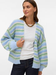 Vero Moda Stripe Open Cardigan - Fog Green