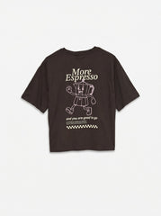 Vero Moda Paulina Organic Cotton Espresso T-Shirt - Chocolate Torte