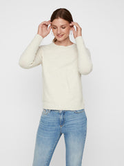 Vero Moda Doffy O-Neck Blouse - Birch/ Melange