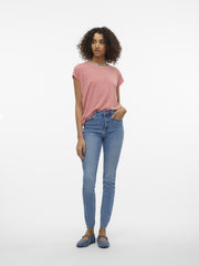 Vero Moda Ava T-Shirt - Cayenne/Pristine Stripe