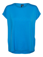 Vero Moda Ava Plain T-Shirt - Ibiza Blue