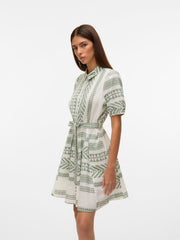 Vero Moda Dicthe Organic Cotton Dress - Snow White/ Ibiza Hedge