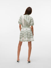 Vero Moda Dicthe Organic Cotton Dress - Snow White/ Ibiza Hedge