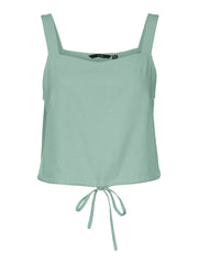 Vero Moda Milo Singlet Cropped Tie Top - Silt Green